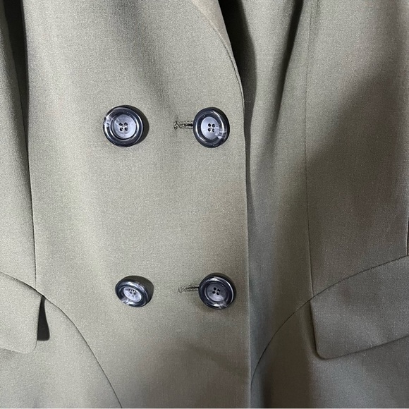 LAFAYETTE 148 Double Breasted Dark Olive Wool Blazer - Picture 6 of 9